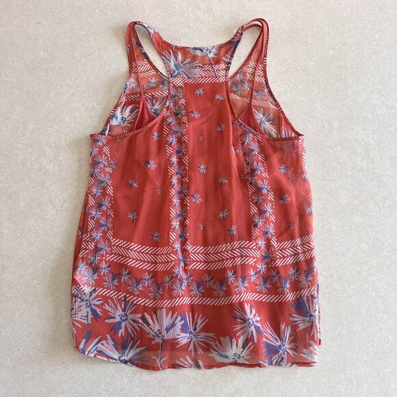 Joie Sabine Floral Silk Pocket Tank in Saffron ASO Alex Russo - Picture 5 of 11